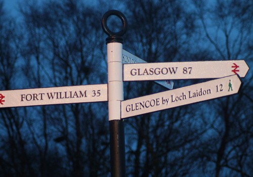 Signpost at Rannoch Station