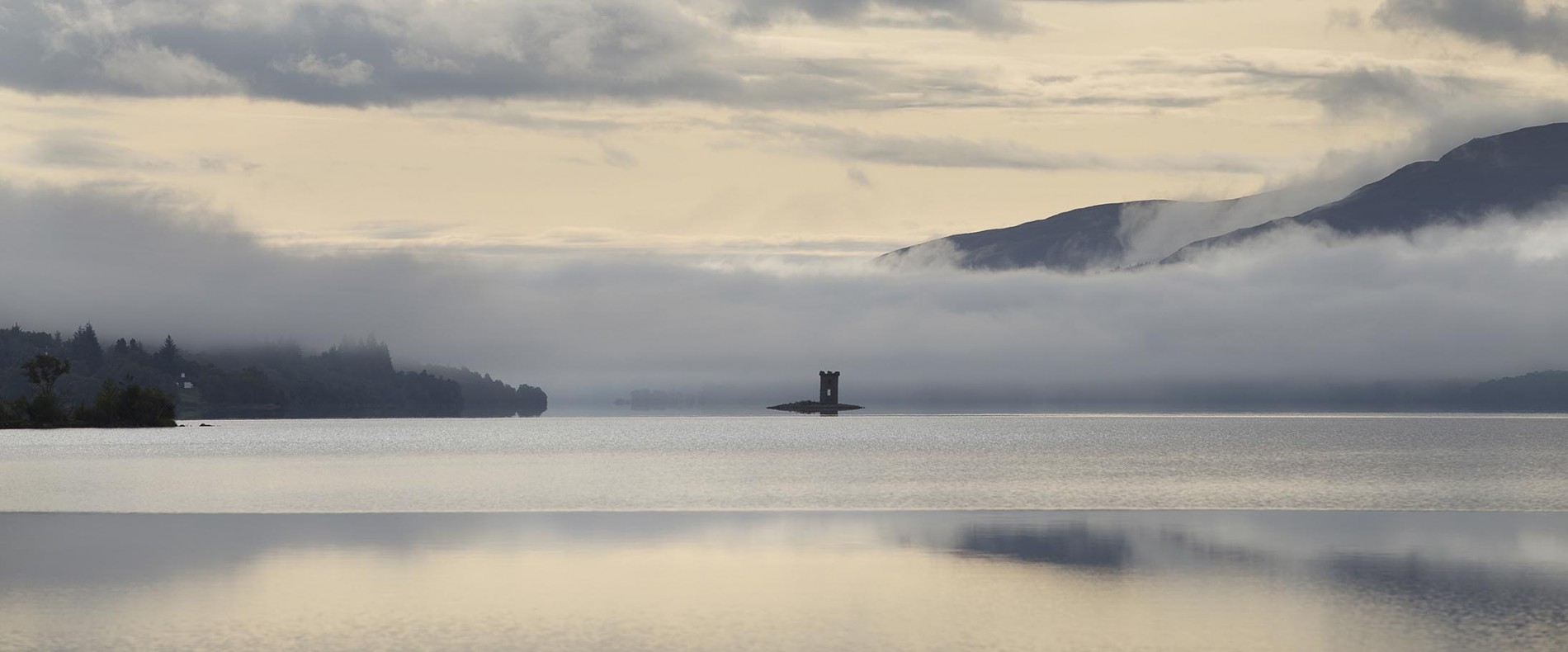 Crannog with tower on Loch Rannoch