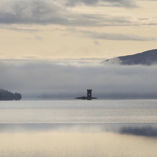 Crannog with tower on Loch Rannoch